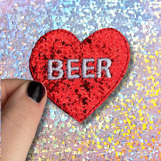 Urban Clay - BEER HEART VALENTINE'S IRON-ON PATCH