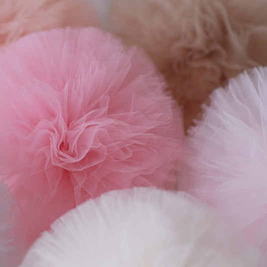 4 Mixed size tulle pompoms set - custom colors