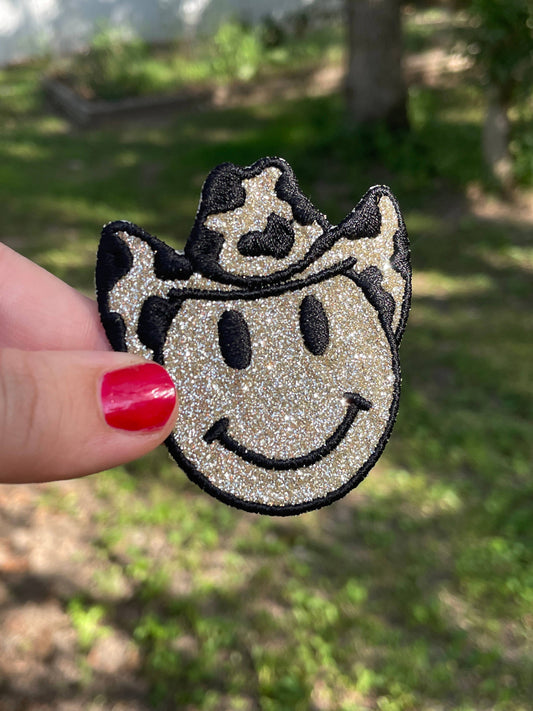 Urban Clay - GOLD & BLACK GLITTER COWGIRL IRON-ON PATCH